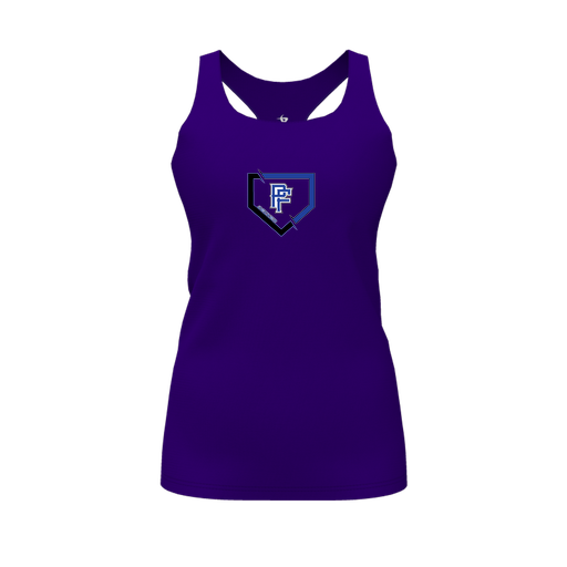 [FT0TRBPP-FYS-LOGO1] Decker Racerback Tank Top (Female Youth S, Purple, Logo 1)