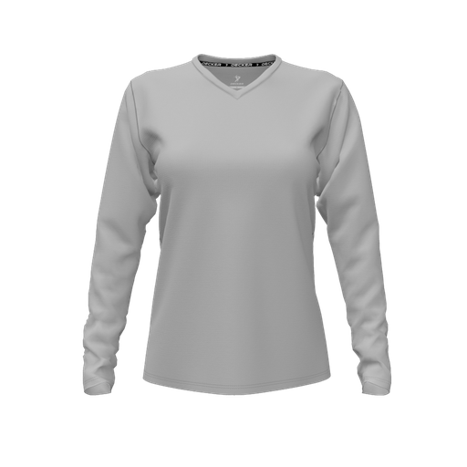 [CUS-DFW-TEES-CMF-VNK-LSL-GRY-FYXS] Decker Comfort T-Shirt (Female Youth XS, Gray, V Neck, None, Long Sleeve)