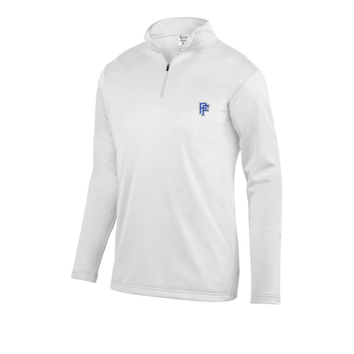 [FOLQFFWH-YS-LOGO3] Decker Youth FlexFleece 1/4 Zip (Youth S, White, Logo 3)