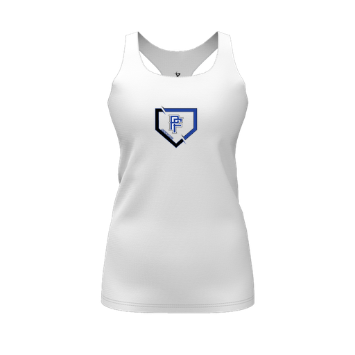 [CUS-DFW-RCBK-PER-WHT-FYS-LOGO1] Racerback Tank Top (Female Youth S, White, Logo 1)