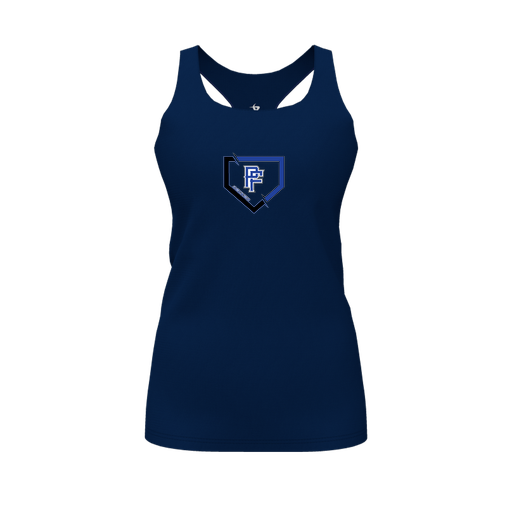[FT0TRBNV-FYS-LOGO1] Decker Racerback Tank Top (Female Youth S, Navy, Logo 1)