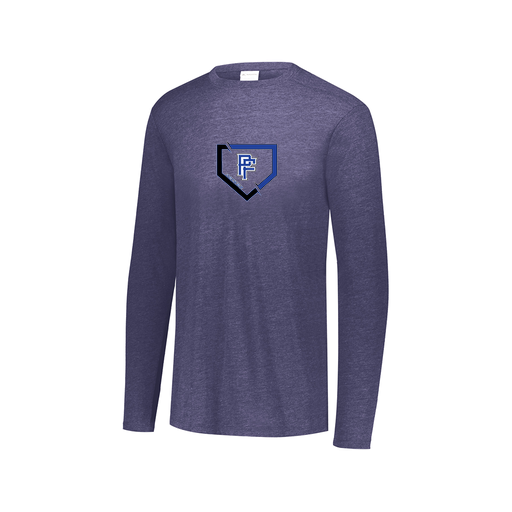 [FTLCUBNV-AXS-LOGO1] Decker Men's Tri-Blend T-Shirt - Long Sleeve (Adult XS, Navy, Logo 1)