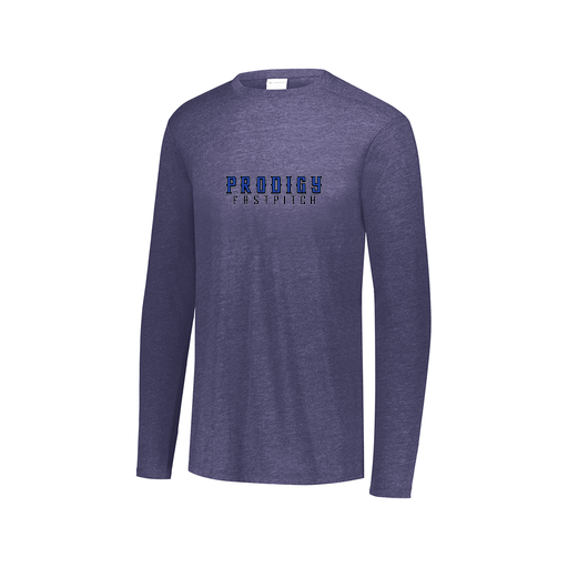 [3075.U22.XS-LOGO2] Decker Men's Tri-Blend T-Shirt - Long Sleeve (Adult XS, Navy, Logo 2)