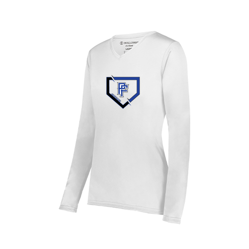 [222824.005.S-LOGO1] Ladies LS Smooth Sport Shirt (Female Adult S, White, Logo 1)