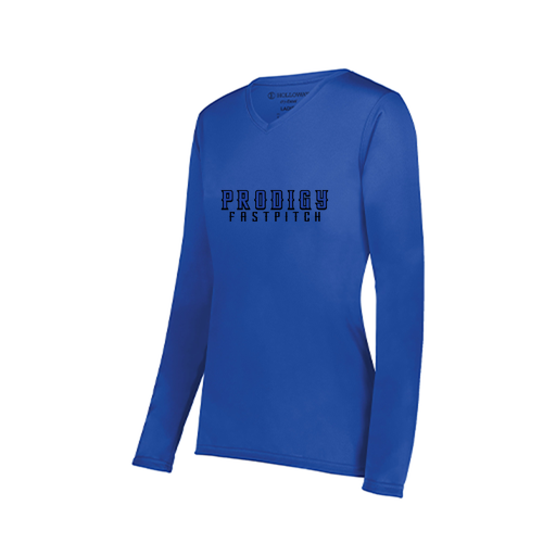 [222824.060.S-LOGO2] Ladies LS Smooth Sport Shirt (Female Adult S, Royal, Logo 2)