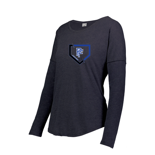 [FTLCUBNV-FAS-LOGO1] Decker Women's Tri-Blend T-Shirt - Long Sleeve (Female Adult S, Navy, Logo 1)