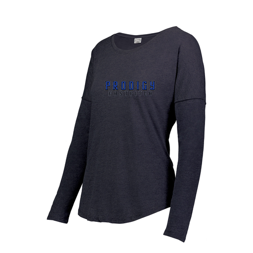 [FTLCUBNV-FAS-LOGO2] Decker Women's Tri-Blend T-Shirt - Long Sleeve (Female Adult S, Navy, Logo 2)